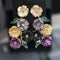Brincos de Moda de Flores de Planta Nova Zircônio Colorido Estilo1