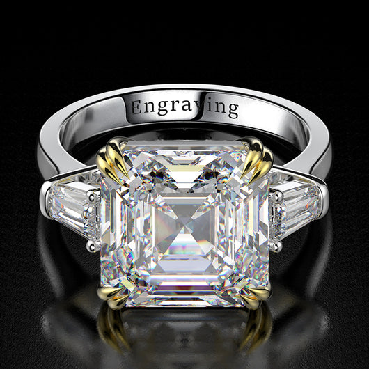 Anillo Cuadrado de Plata S925 Lujo Europeo y Americano - Image 12
