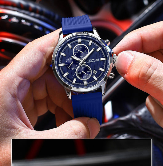 Reloj de Negocios para Hombre con Correa de Silicona y Acero Inoxidable - Image 10