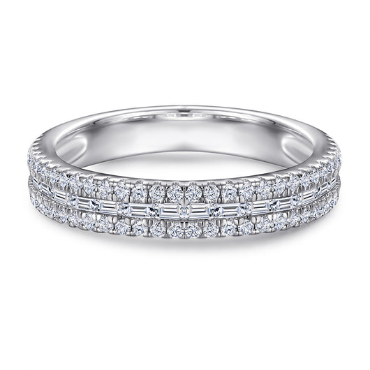 Anillo de Plata Esterlina para Mujer con Zirconia Cúbica Diseño Escalera - Image 3