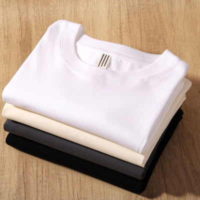 Camiseta Básica de Algodón con Cuello Redondo y Manga Larga para Hombre - Image 4