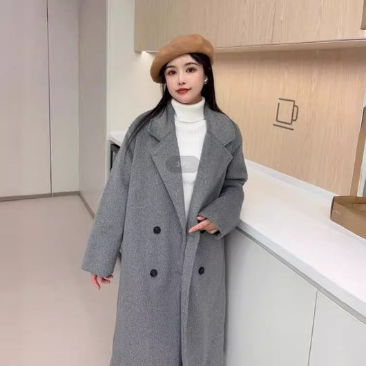 Abrigo de Lana Doble Botonadura Elegante para Otoño e Invierno - Image 2