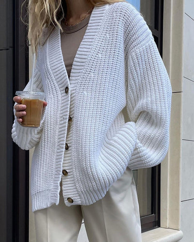 Cardigan Suelto Cuello V para Mujer - Otoño e Invierno - Image 3