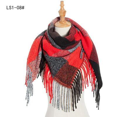 Pañuelo Cuadrado Rayado con Flecos para Mujer y Hombre - Image 51