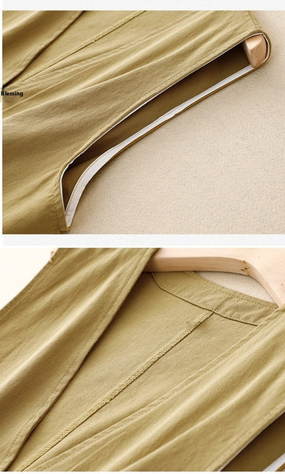 Chaleco Retro Coreano Mujer en Algodón y Lino - Image 17