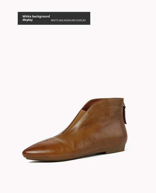 Botines Retro de Cuero con Tacón Bajo y Cierre Trasero - Image 23