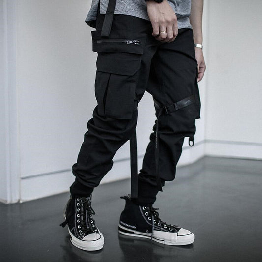 Pantalones Tácticos Paracaidista con Múltiples Bolsillos y Cintas Reflectantes para Otoño e Invierno - Image 2