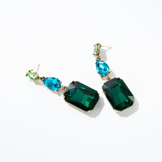 Aretes de Cristal Lujo Geométricos con Gota de Agua - Image 6