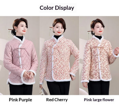 Chaqueta de Algodón Estilo Oriental con Cierre Diagonal e Impreso Floral - Image 20