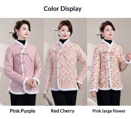 Chaqueta de Algodón Estilo Oriental con Cierre Diagonal e Impreso Floral - Image 20