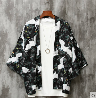 Camisa Holgada de Tres Cuartos Estilo Chino para Hombre - Image 3