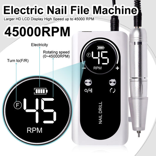 Máquina Pulidora de Uñas Eléctrica Recargable V2 - Kit Completo de Nail Art - Image 4