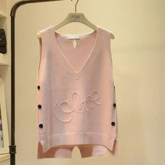 Chaleco de Punto Suelto para Mujer Talla Grande con Botones - Image 5
