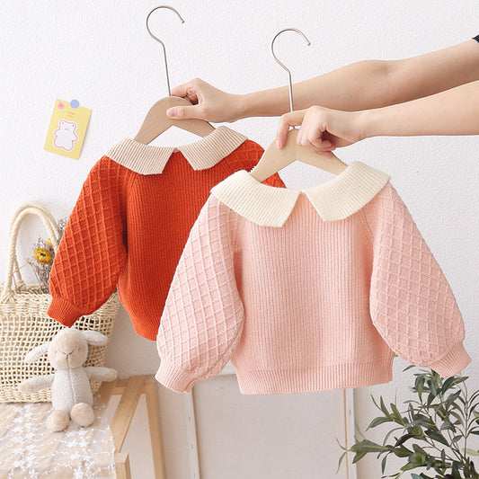 Suéter Tejido para Mujer Estilo Occidental con Flor en Solapa y Grosor Reforzado