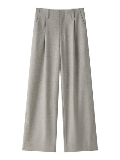 Pantalones Casuales Rectos con Corte Vertical y Acabado Liso - Image 6