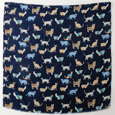 Bufanda Térmica de Algodón y Lino con Diseño de Gatos - Accesorio Fashion - Image 8