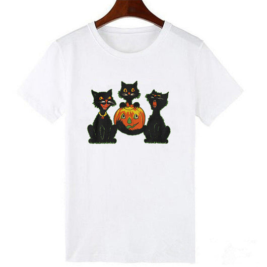 Camiseta Negra Estampado Patitas de Gato - Diseño Europeo Manga Corta - Image 12