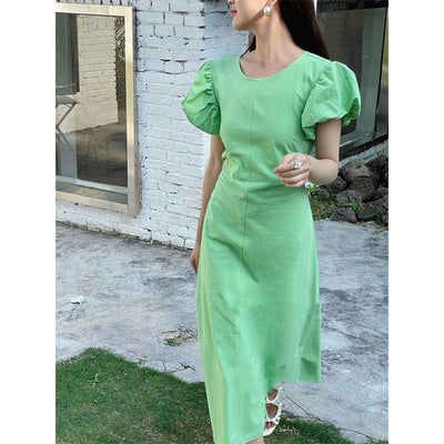Vestido Liso de Cuello Redondo - Diseño Minimalista - Image 2