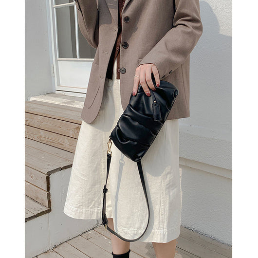 Bolsa Crossbody Asimétrica de Moda - Diseño Nube con Pliegues - Image 7