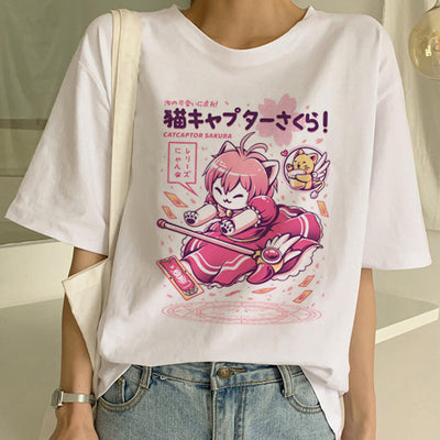 Playera Pareja a Juego con Estampado Divertido de Gatos - Unisex Manga Corta Tendencia - Image 28
