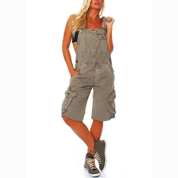 Pantalón Casual Mujer con Tirantes Tipo U-Collar