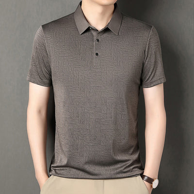Camiseta Fresca de Seda de Hielo con Estampado Moderno para Hombre - Image 9