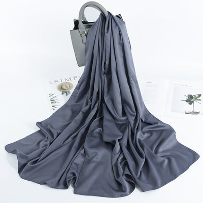 Pañuelo Satinado Liso de Estilo Malayo - Chal Casual Versátil - Image 30