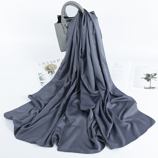 Pañuelo Satinado Liso de Estilo Malayo - Chal Casual Versátil - Image 30