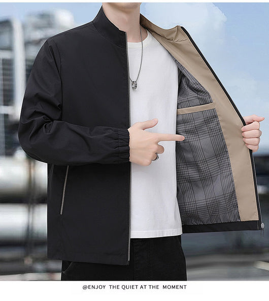 Chaqueta Casual Ejecutiva con Cuello Alzado Ligera para Hombre - Image 17