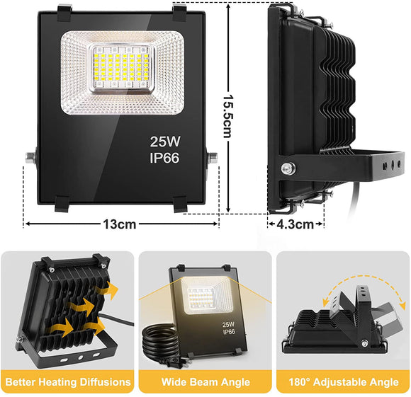 Foco LED Inteligente Bluetooth IP66 RGBW para Jardín