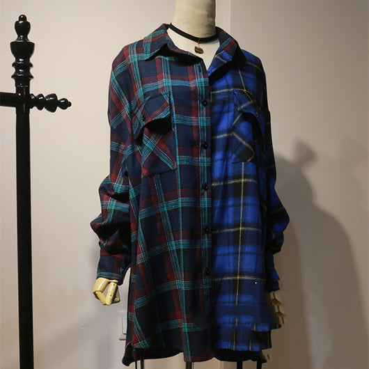 Camisa Casual Patchwork Cuadros para Hombre y Mujer - Image 3