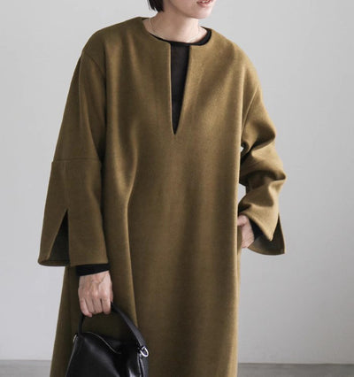 Abrigo Holgado de Lana para Mujer Otoño e Invierno - Image 24