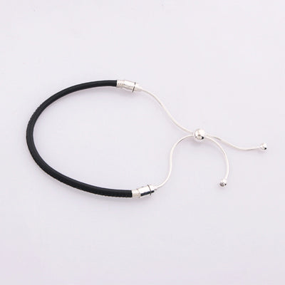 Pulsera de Cadena en Cuero Negro - Image 10