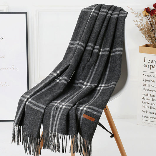 Bufanda Escocesa de Lana para Mujer - Abrigo Cálido Otoño e Invierno - Image 30