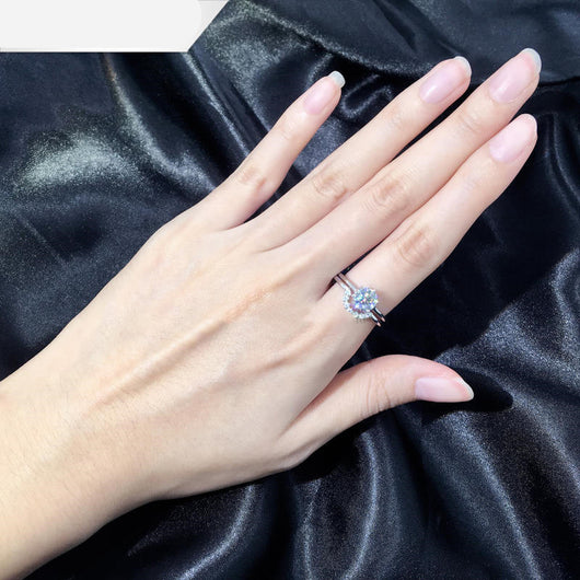 Anillo de Moissanita Doble Diseño Exclusivo para Mujer