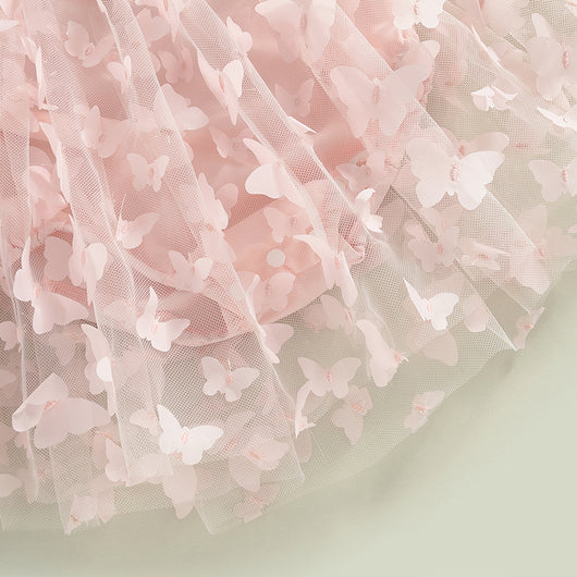 Falda Infantil con Mariposas Bordadas y Tirantes - Image 8