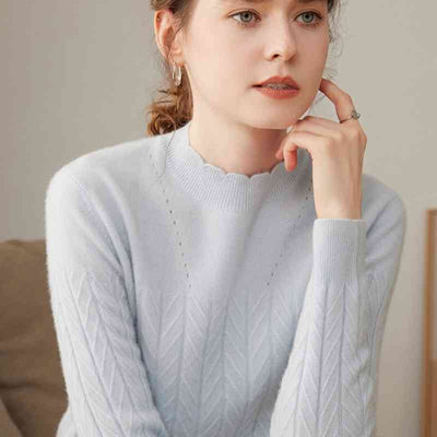 Suéter Cuello Alto en Cashmira Pura para Mujer - Corte Holgado - Image 14