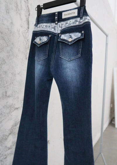 Jeans Acampanados Cintura Baja con Strass Efecto Oscuro - Image 15
