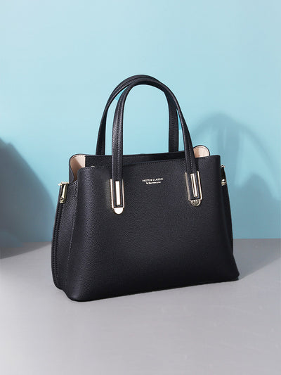 Bolso Mensajero de Cuero Negro para Mujer - Gran Capacidad - Image 10