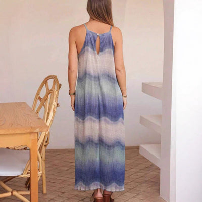 Vestido Bohemio Strapless Degradado Tie-Dye para Playa y Vacaciones - Image 4