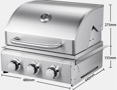 Asador de Gas Empotrable de Tres Quemadores en Acero Inoxidable - Image 5