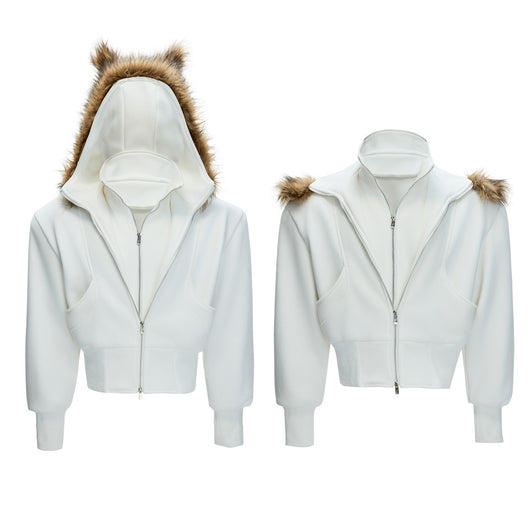 Chamarra Sudadera Falso Dos Piezas con Capucha para Invierno - Image 9