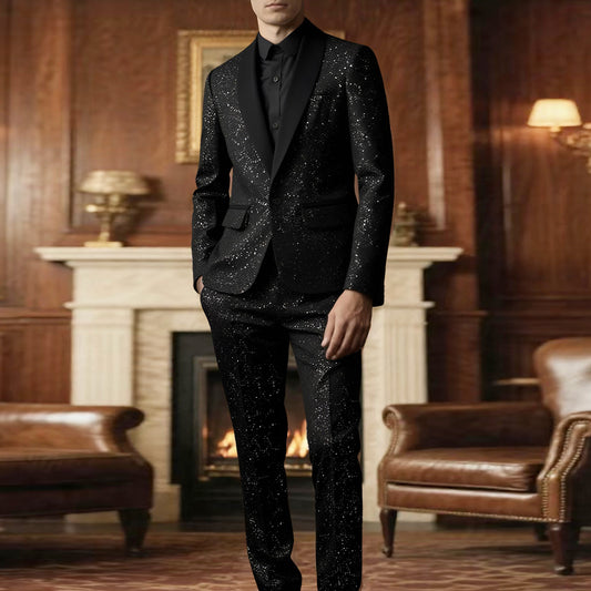 Conjunto de Traje Brillante para Hombre - Saco y Pantalón
