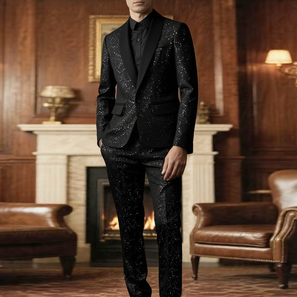 Conjunto de Traje Brillante para Hombre - Saco y Pantalón