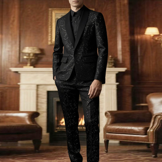 Conjunto de Traje Brillante para Hombre - Saco y Pantalón