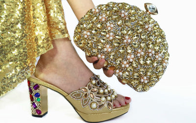 Conjunto Elegante de Bolso y Zapatos PU para Bodas y Eventos - Image 5