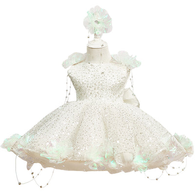Vestido de Princesa con Lentejuelas y Perlas para Niña - Gala Elegante - Image 6