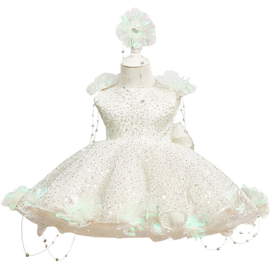Vestido de Princesa con Lentejuelas y Perlas para Niña - Gala Elegante - Image 6