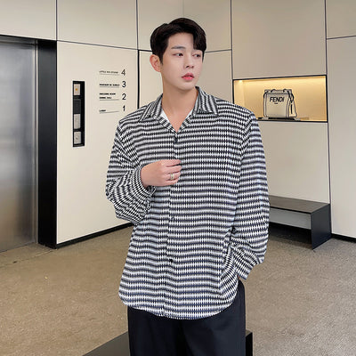 Camisa Suelta Coreana de Manga Larga para Hombre - Image 3