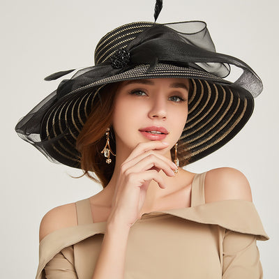 Sombrero Elegante de Ala Ancha para Mujer - Protección Solar Cómoda
